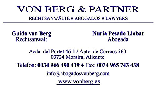 RA von Berg & Partner Visitenkarte